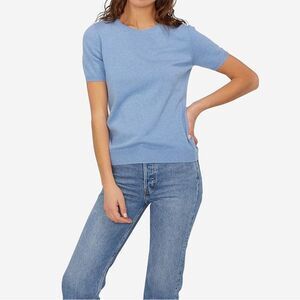 Gap Short Sleeve Sweater in Dusty Blue